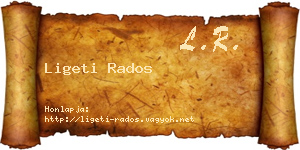 Ligeti Rados névjegykártya
